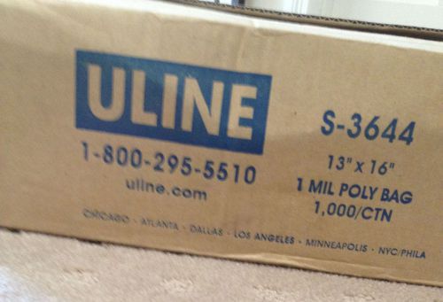 Uline mil poly bag s-3644 13&#034; x 16&#034; 1000 units for sale