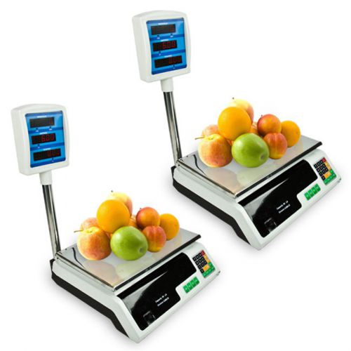 2 PC New 60 66 LB Digital Food Meat Produce Price Weight Computing Digital Scale