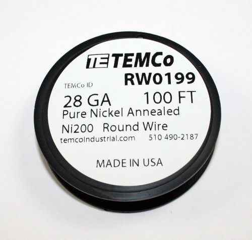 Pure Nickel Wire, 100 FT spool -  28 Gauge