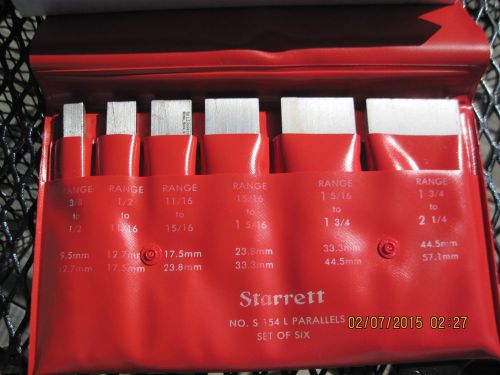 STARRETT NO. S154LZ SET OF SIX Adjustable Parallels IN CASE/box  3/8&#034;-2 1/4&#034;