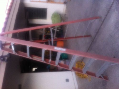 Werner 8 foot fiberglass ladder with aluminum steps 300 lb capacity for sale