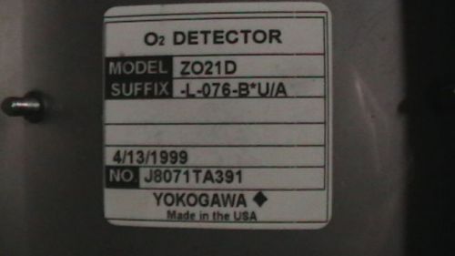 YOKOGAWA OXYGEN DETECTOR  Z021D-L-076-B*U/A