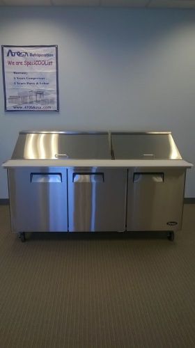 New &#034;atosa&#034; commercial 3 doors refrigerated mega top prep table, 2 yr. warranty for sale
