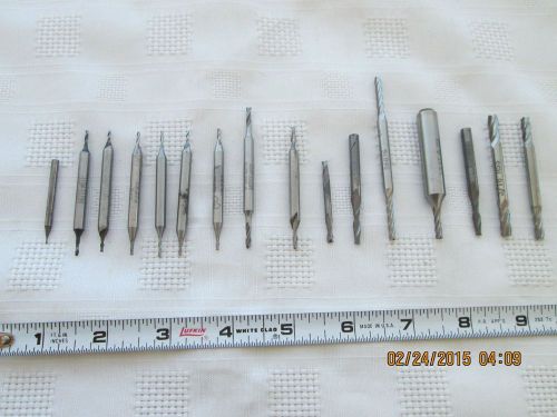 Precision Small End Mills Lot of 16