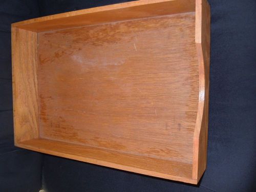 Vintage Wooden Wood Oak Letter Supplies Paper Desk Tray Files inbox file