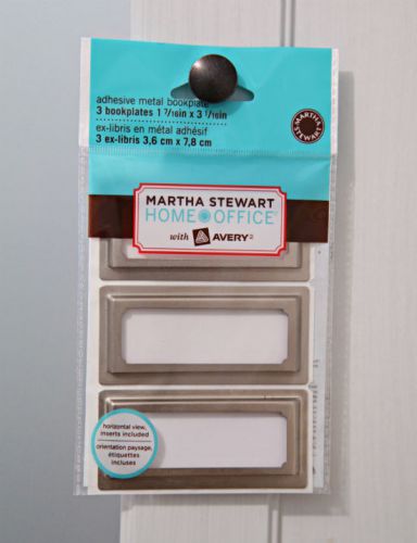 Martha Stewart Metal Bookplates 12 silver and 3 gold Avery