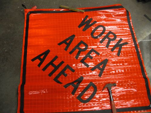 Work area ahead sign vinyl roll up for sale
