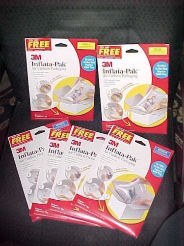 NEW 6 PACKS OF 3M INFLATA-PAK AIR CUSHION PACKAGING 2 SMALL &amp; 4 MEDIUM PACKAGES