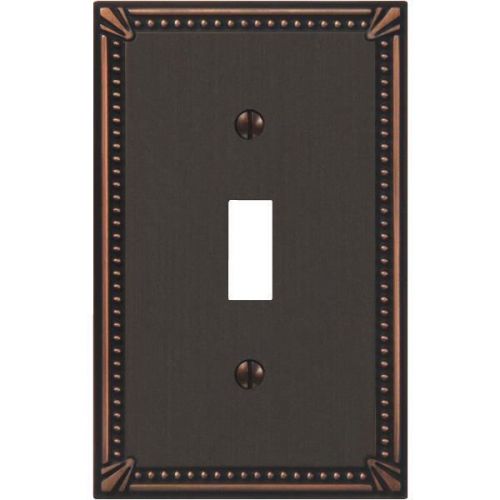 Imperial Bead Antique Bronze Switch Wall Plate-AB 1-TOGGLE WALLPLATE