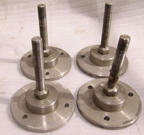 Stainless steel machinery foot mounts levelers (4) 4  1/2 &#034; x 6&#034; high , 5/8&#034; threads