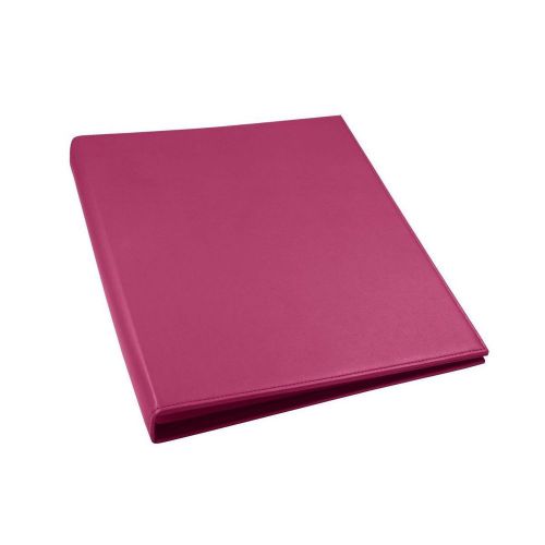LUCRIN - A4 small ring file. - Smooth Cow Leather - Fuchsia