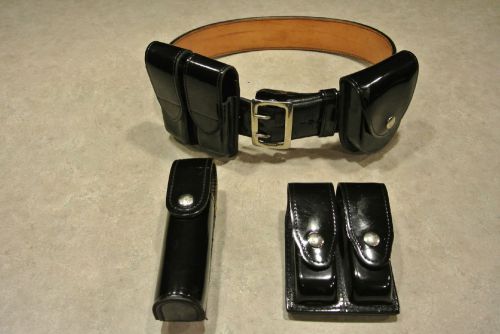 POLICE BELT MACE CUFFS CLIP HOLSTER DON HUME GOULD STALLION SIZE 30