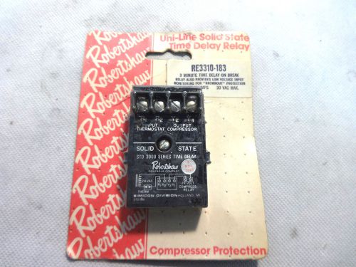 NEW ROBERTSHAW RE3310-183 3 MINUTE TIME DELAY RELAY