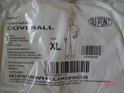 Dupont tyvek clean room coverall  ic253bwhxl0025cs  isoclean painting hazmat etc for sale