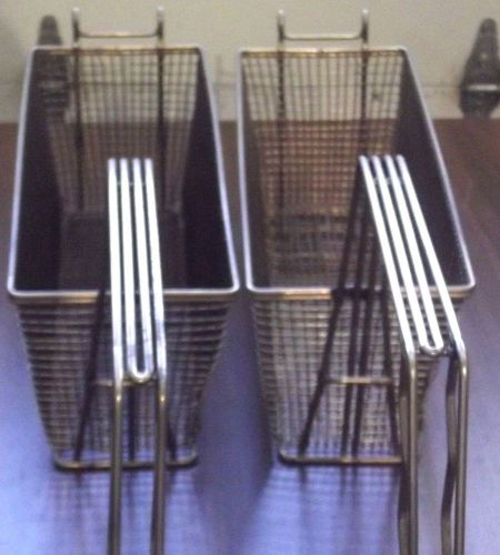 Set of 2 Commercial Grade Stainless Steel Restaurant Fries Deep Fryer Baskets