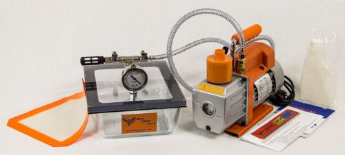 2.75 quart vacuum chamber &amp; 3cfm vacuum pump kit for concentrates and degassing for sale
