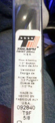 Triumph twist 5/8&#034; acier rapid 1/2 shank made in USA 092840 T9f