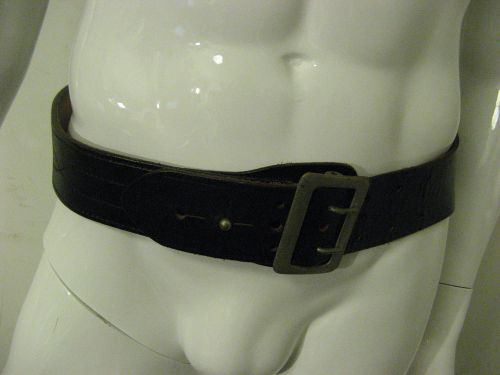 Duty belt black leather 34&#034; black cop police bondage authority service size 34