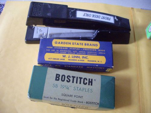 STANLEY BOSTITCH B440 with 2 VINTAGE BOXES of SP 19 1/4  STAPLES GARDEN STATE