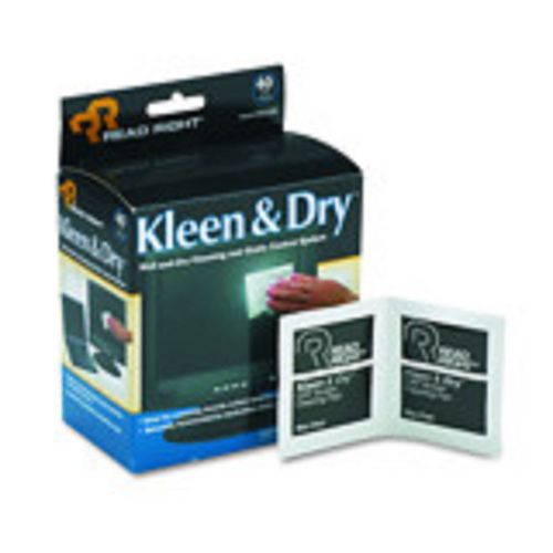 Read Right Kleen &amp; Dry Screen Cleaner Wet Wipes, 40 Wipes per Box