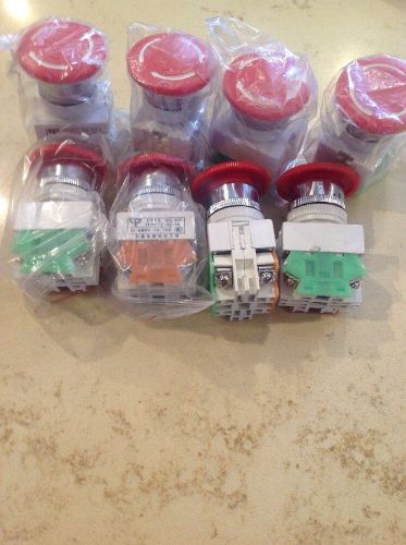 LOT OF 8 EMERGENCY E-STOP TWIST TO RELEASE SWITCHS