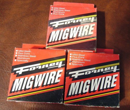 3 1 LB SPOOLS OF FORNEY MIGWIRE .30,.30..35 GAUGE BRAND NEW IN BOX !!.