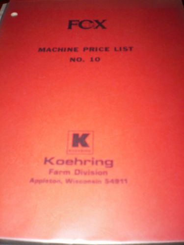 Koehring Fox Machine Price List No 10, effective June 24, 1974