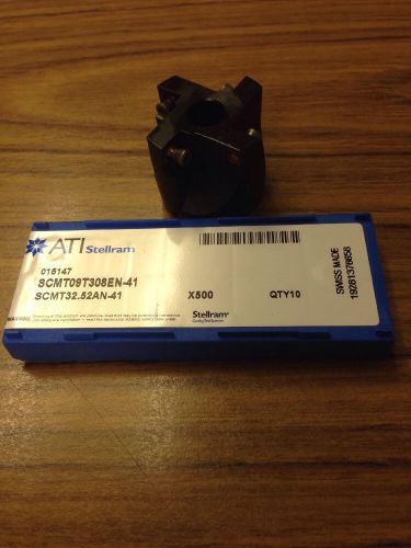 Stellram 1-1/2 Mill Cutter And (10) Inserts. New