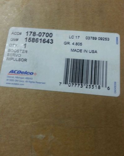 NEW ACDELCO 178-0700 GM 15861643 POWER HYDRO BRAKE BOOSTER KIT AUTO PART B492670