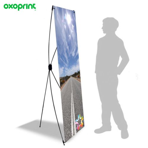 X Banner Stand 24&#034; x 63&#034; Free Graphic Print Included Trade Show Display Free Bag
