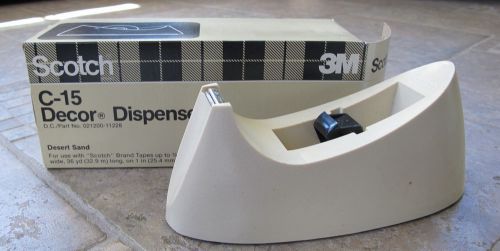 NIB Vintage Scotch Tape Dispenser Model C-15 Desert Sand Heavy Desk Office Retro