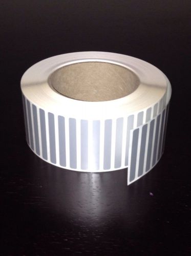 (1 New Roll) Silver Polyester Labels 2&#034; X 0.25&#034;  5000/Roll
