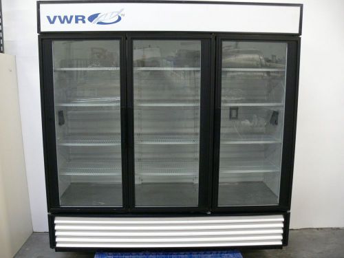 VWR 3 Door Glass Laboratory Refrigerator GDM-72 w/ Interior Outlets &amp; Ports