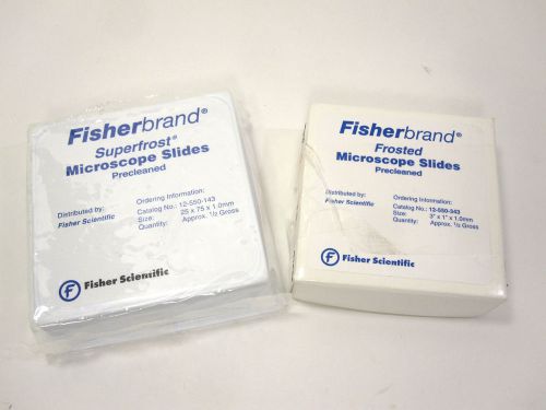 2 boxes Fisher Fisherbrand Superfrost 12-550-143 &amp; 343 Microscope Slides