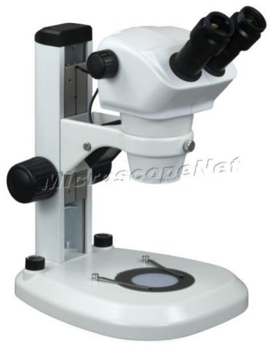 Binocular zoom stereo 4x-200x microscope w dual led lights long working distance for sale
