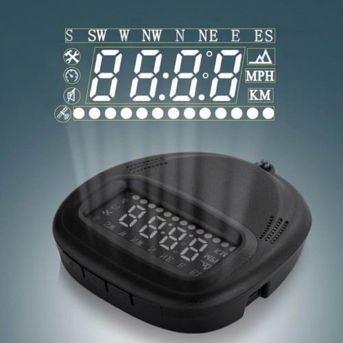 A1 Universal 2.0 inch GPS HUD Head Up Display with Overspeed Alarm KMH MPH