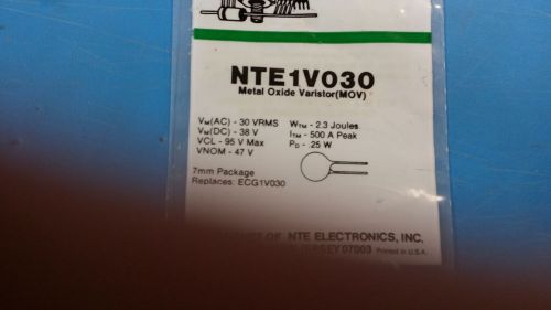 (1 PC) NTE1V030 NTE Var MOV 30VAC/38VDC 250A 47V Radial