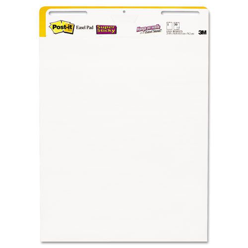 Self-Stick Wall Easel Unruled Pad, 25 x 30, White, 30 Sheets, 2 Pads/Carton