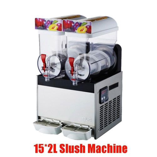 Commercial 2 tank frozen drink slush slushy making machine smoothie maker 30l for sale