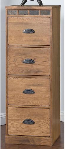 Traditional Four-Drawer Oak Wood File Storage Cabinet Office Furniture Brown