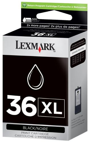 LEXMARK 36XL 18C2170  BLACK PRINTER CARTRIDGE YIELDS UP TO 500  PAGES NEW IN BOX
