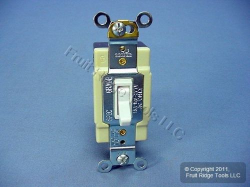 New cooper white 4-way framed toggle wall light switch 15a 120/277v 1242-7w-box for sale