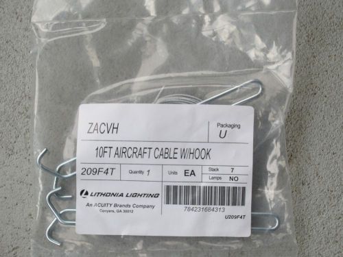 Hanger Fixture cable 10 Ft w/Hook Zacvh Lithonia Lighting U209F4T Gray