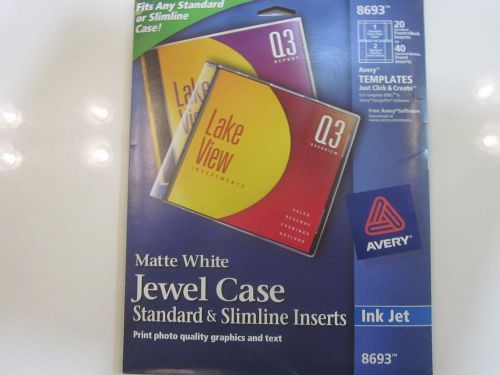 Avery 08693Jewel Case Inserts  White Pack Of 18  plus 12 CD/DVD labels  08693