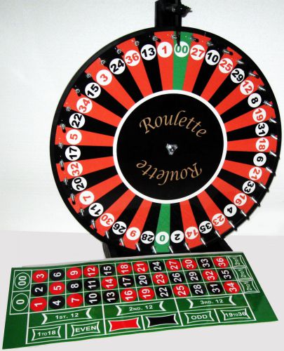 24&#034; tabletop roulette wheel includes matching vinyl laydown! for sale