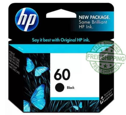 New HP 60 Black Original Ink Cartridge (CC640WN) Free Shipping Included
