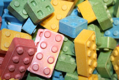 Candy Blox Blocks Fruit Flavors 10 Pounds Lego Fun! Kids Favorite! Party BULK