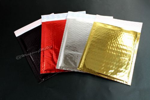 1000 -5x9&#034; Gold|Silver|Red|Black Mirrored Metallic Self Seal Poly Bubble Mailers