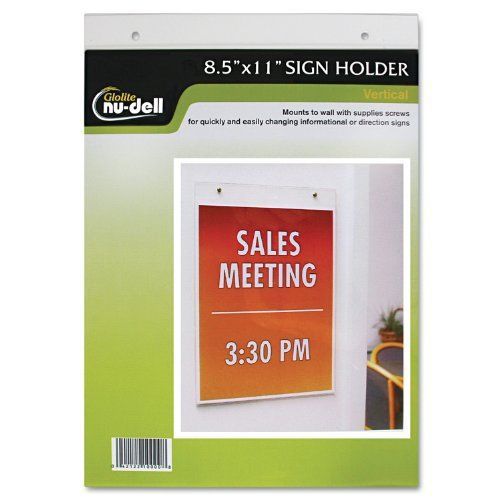 Nu-Dell 38011Z Clear Plastic Sign Holder, Wall Mount, 8 1/2 x 11 Inches