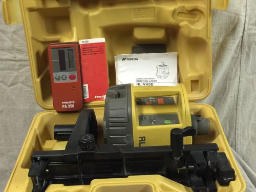 USED TOPCON ROTATING LASER MODEL RL-VH3D WITH HILTI PA 350 LASER DETECTOR